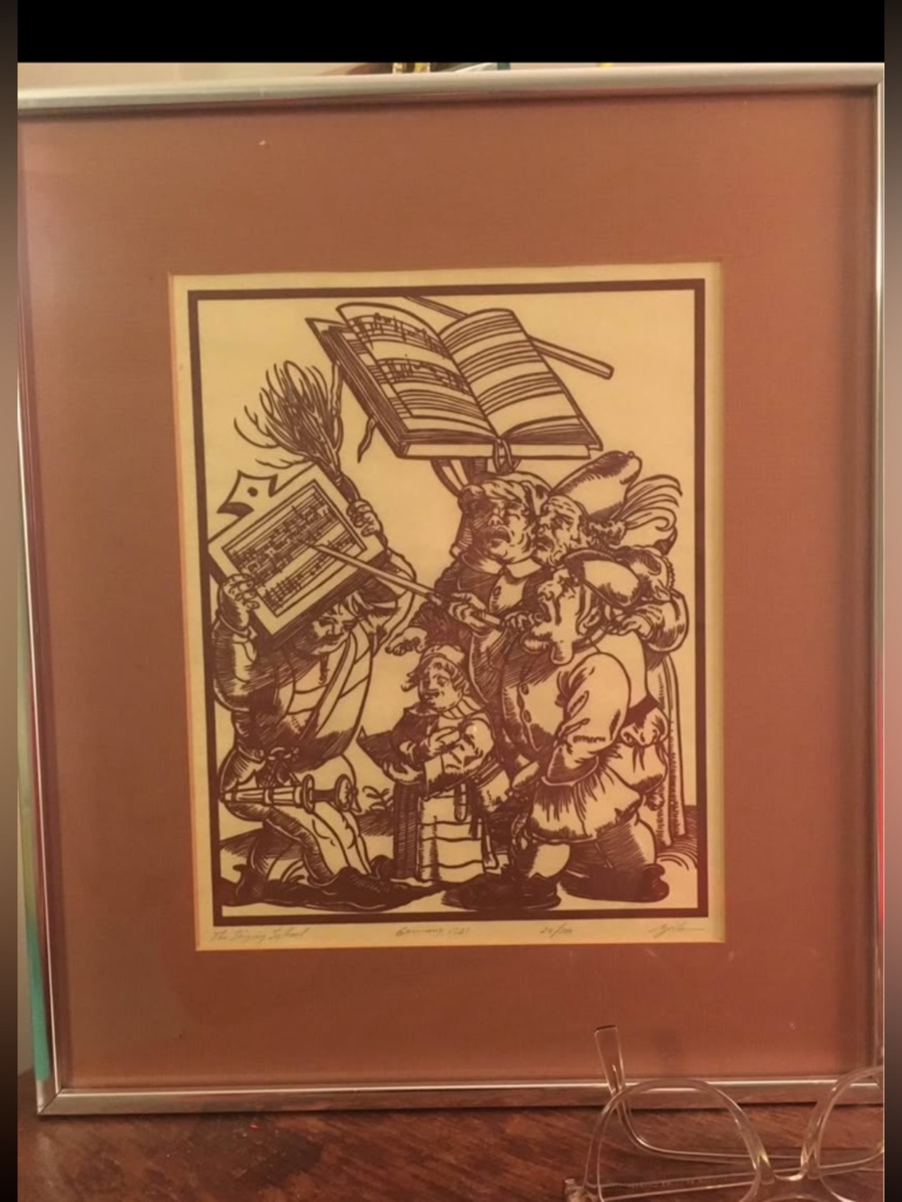 Framed Allen Bjorkman 24/100 The Singing School original screen print